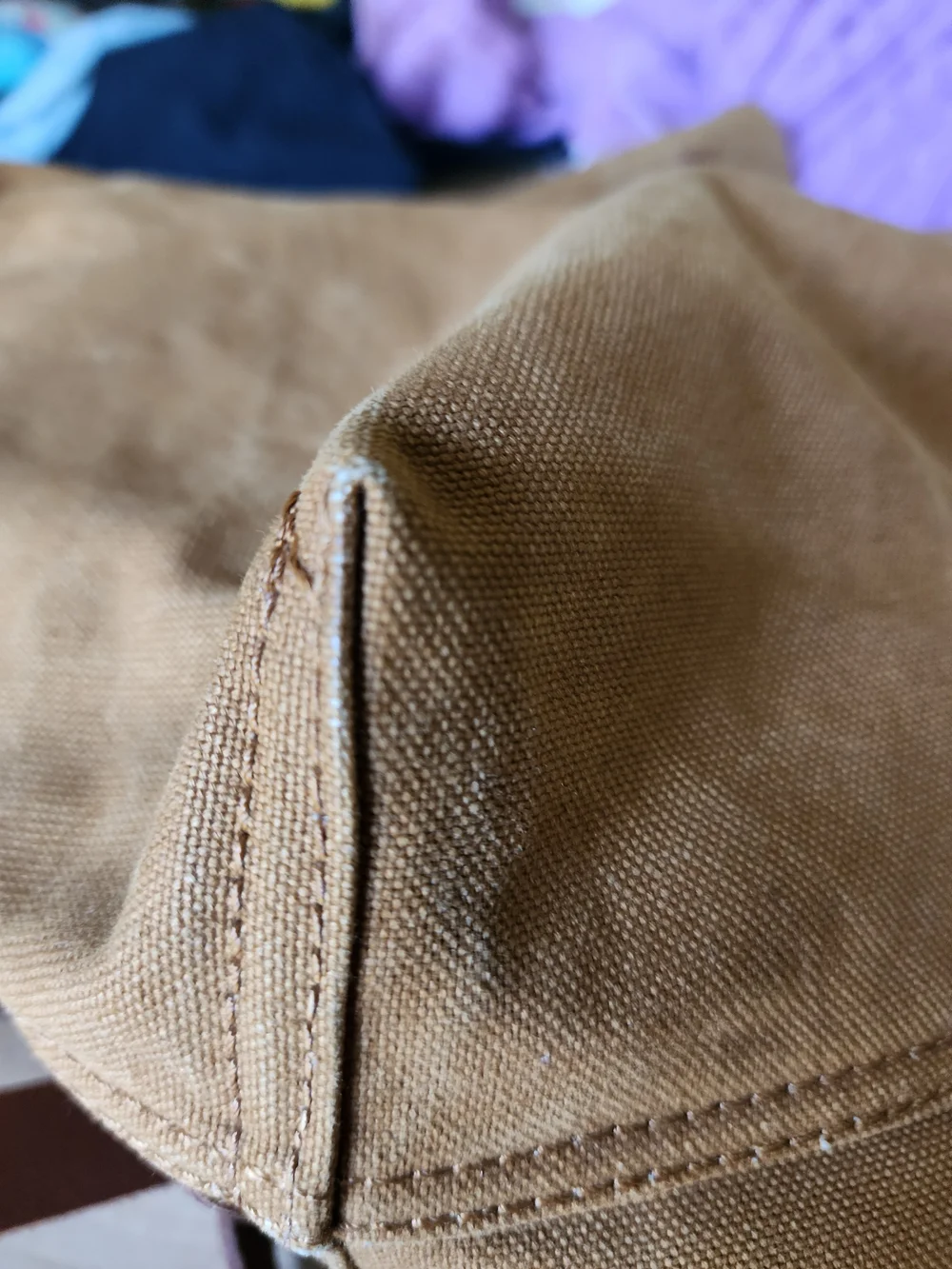 Madewell Somerset canvas drawstring/bucket backpack with leather trim